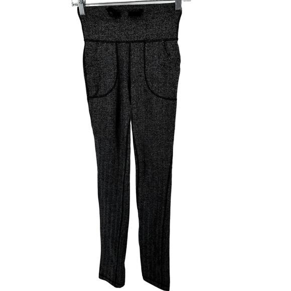 Lululemon Skinny Will Pant Full-On Luon Giant Herringbone Heathered Black 4 - Picture 2 of 6